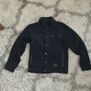 Men's Black Lightweight Button-Up Shirt Jacket